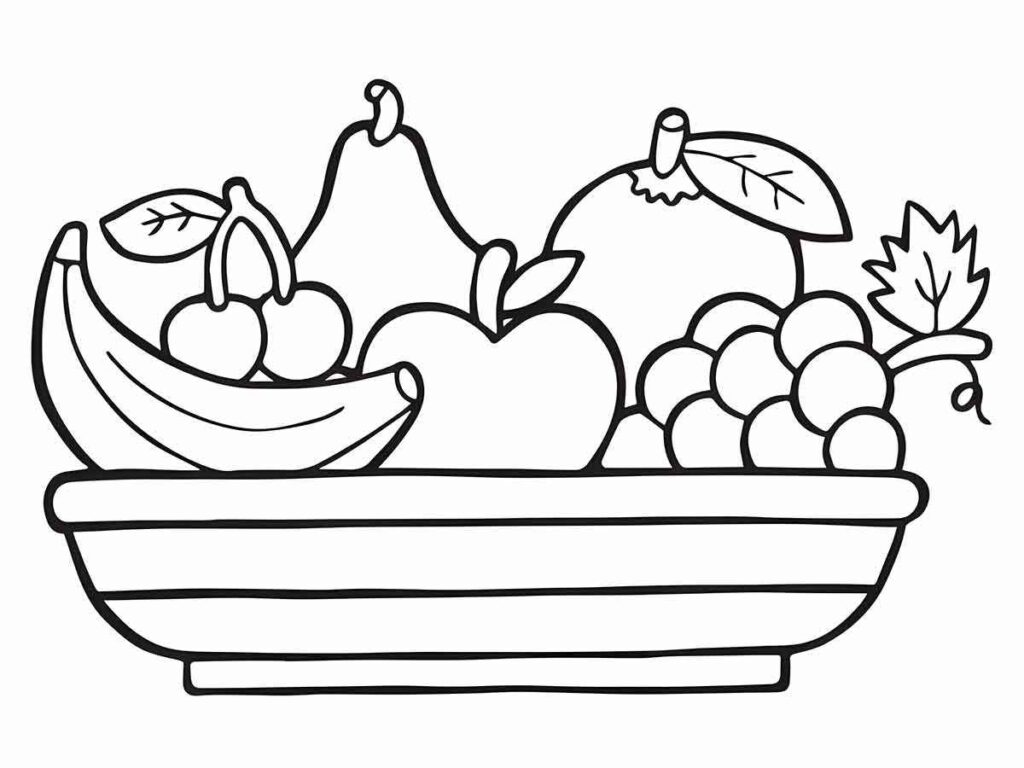 fruit basket coloring page