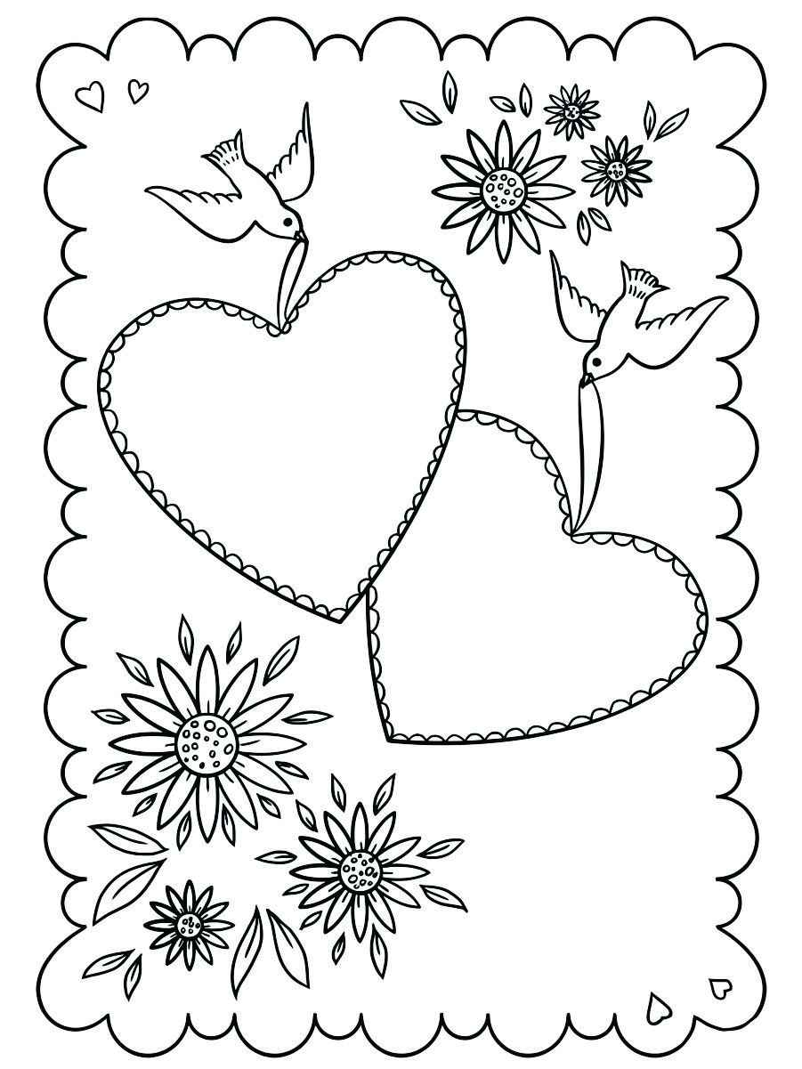 Heart frame coloring page