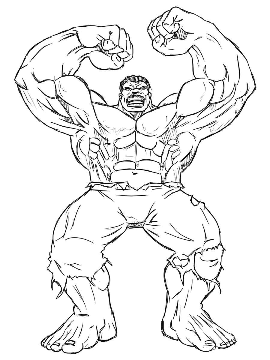 Hulk coloring page 8