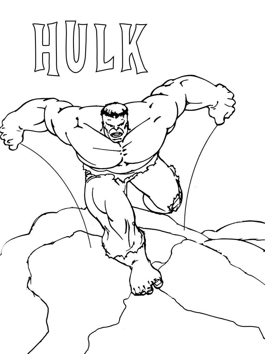 Hulk coloring page with logo