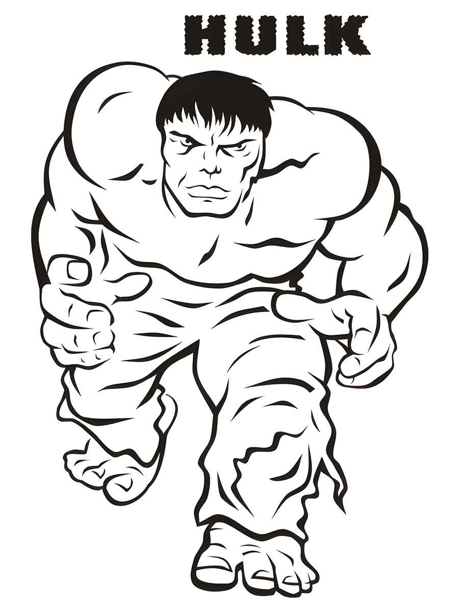 Hulk coloring page with logo