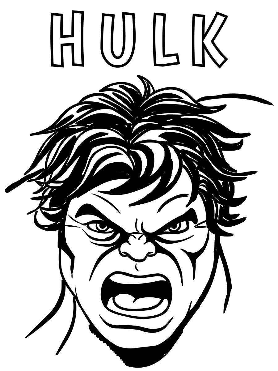 Hulk face coloring page