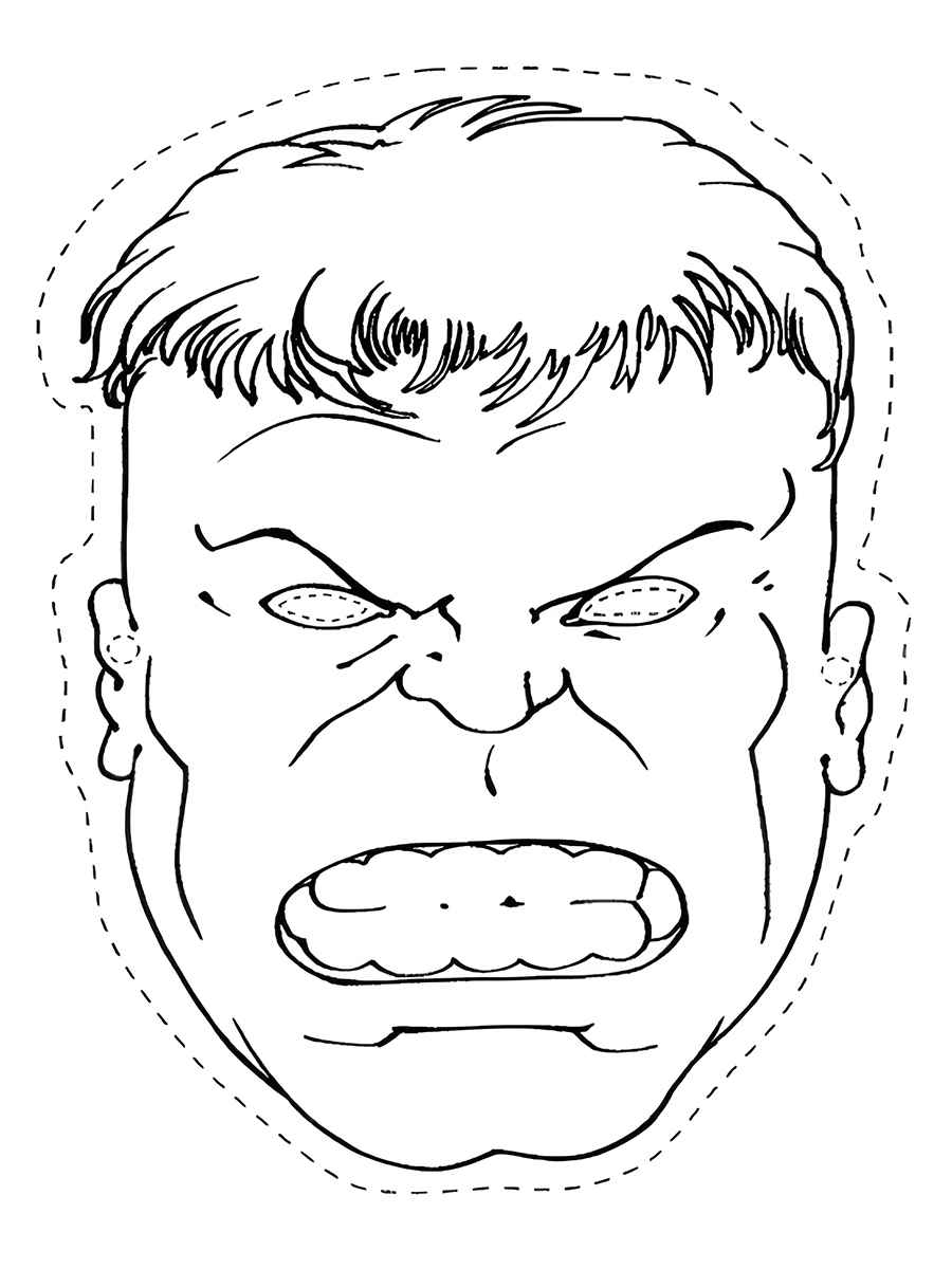 Hulk face coloring page