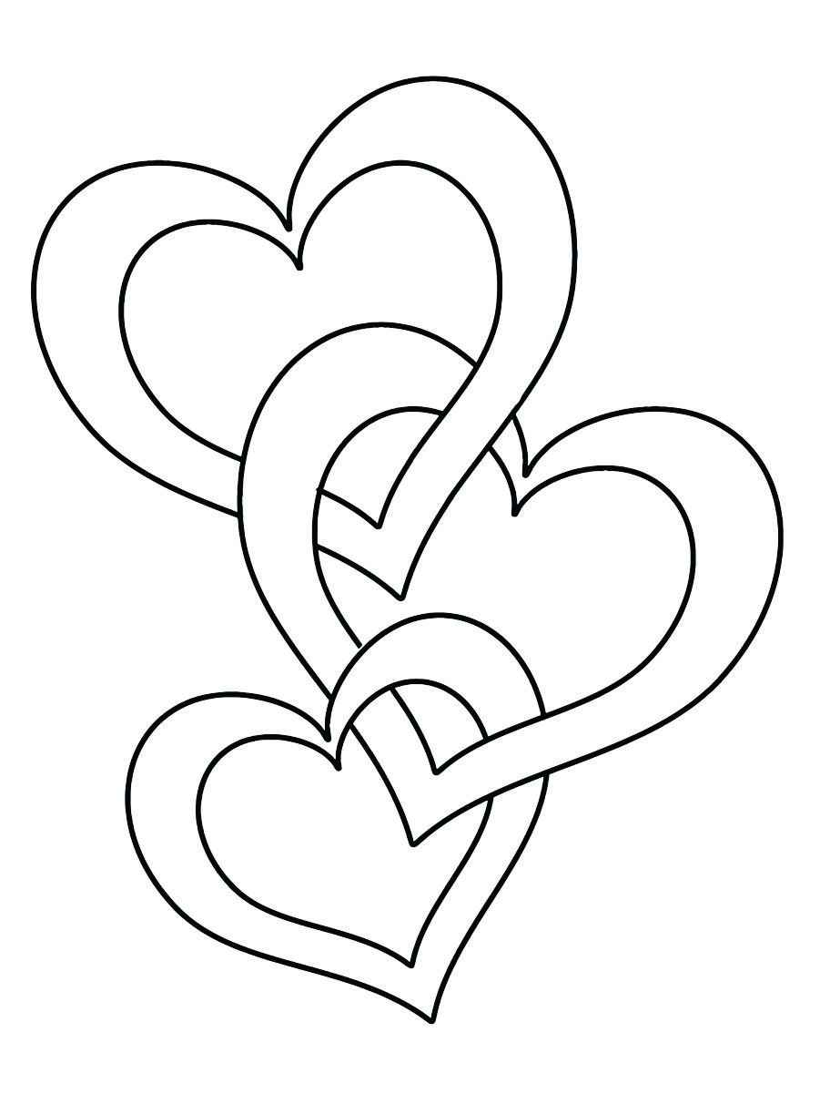 Intertwined hearts coloring page