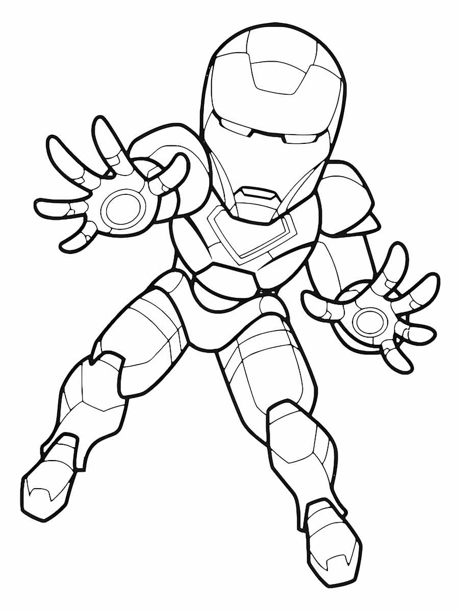 Iron Man baby coloring page.