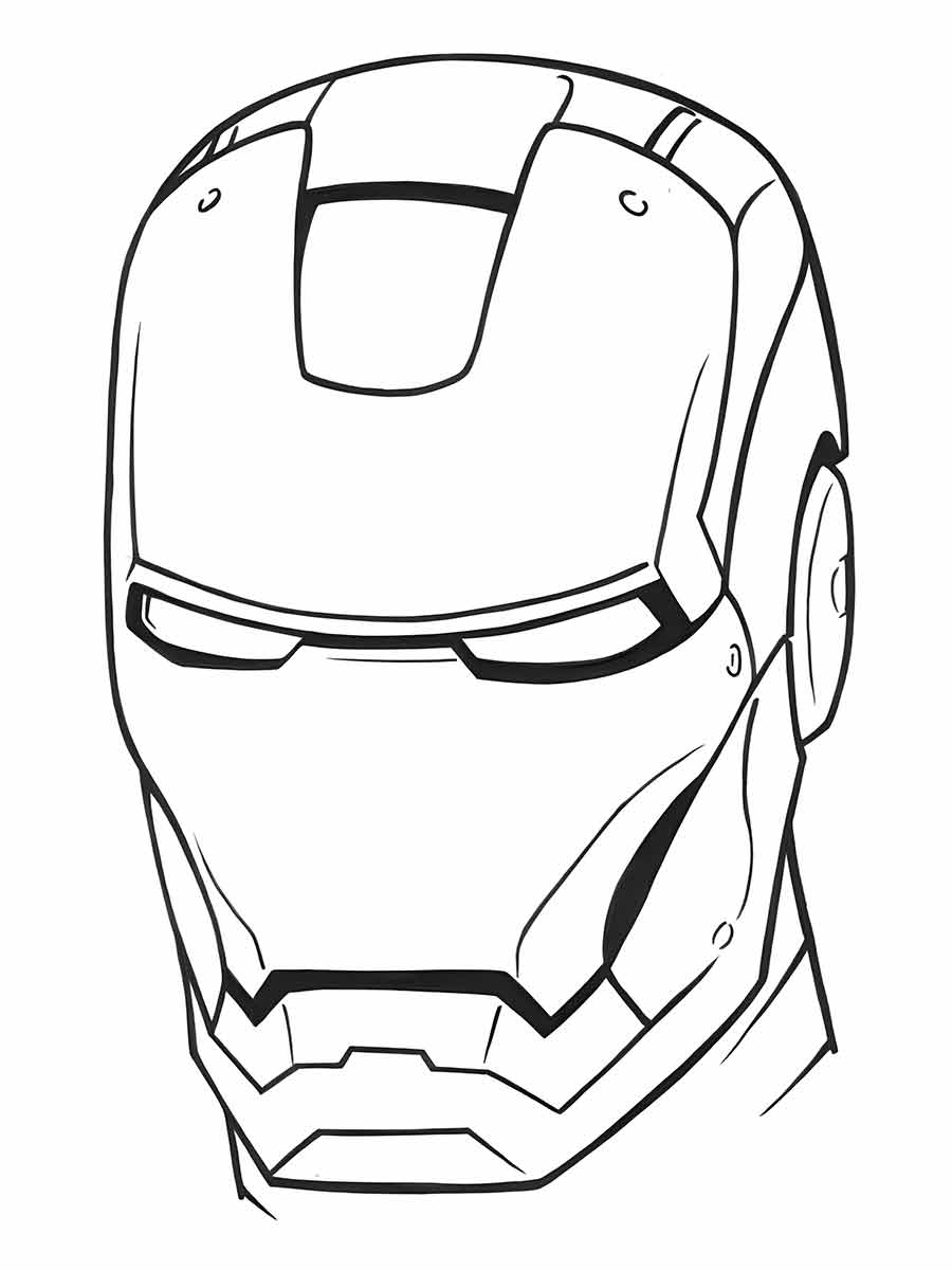 Iron Man mask coloring page.