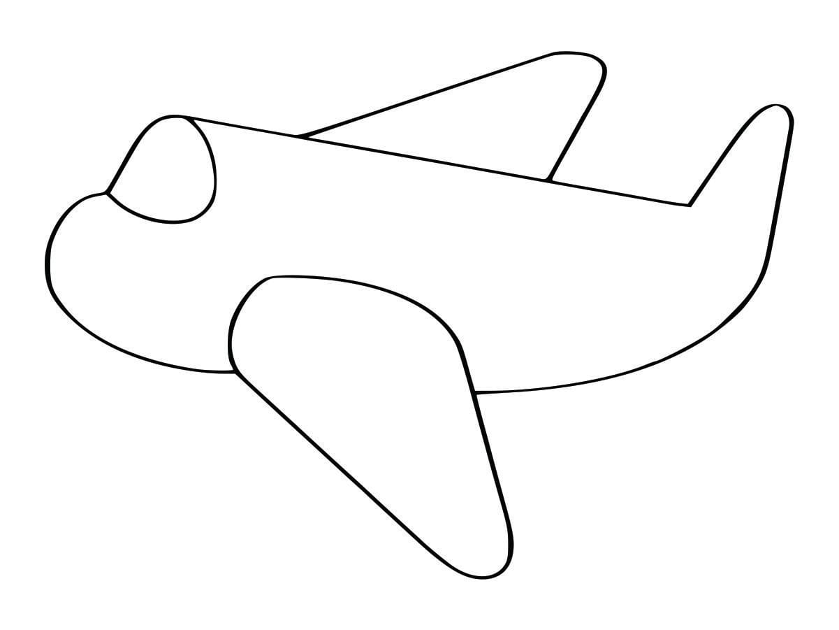 Simple airplane coloring page for kids