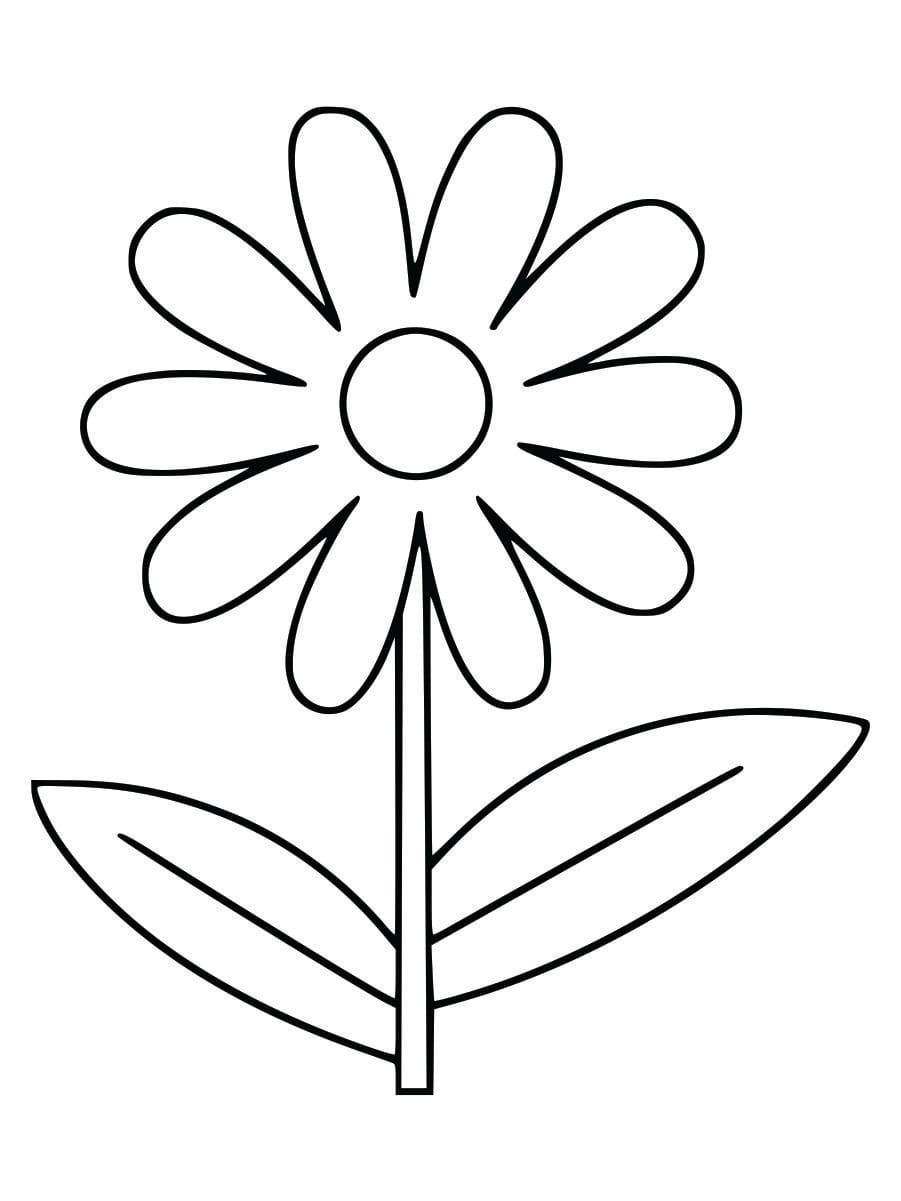 Simple flower coloring page for kids