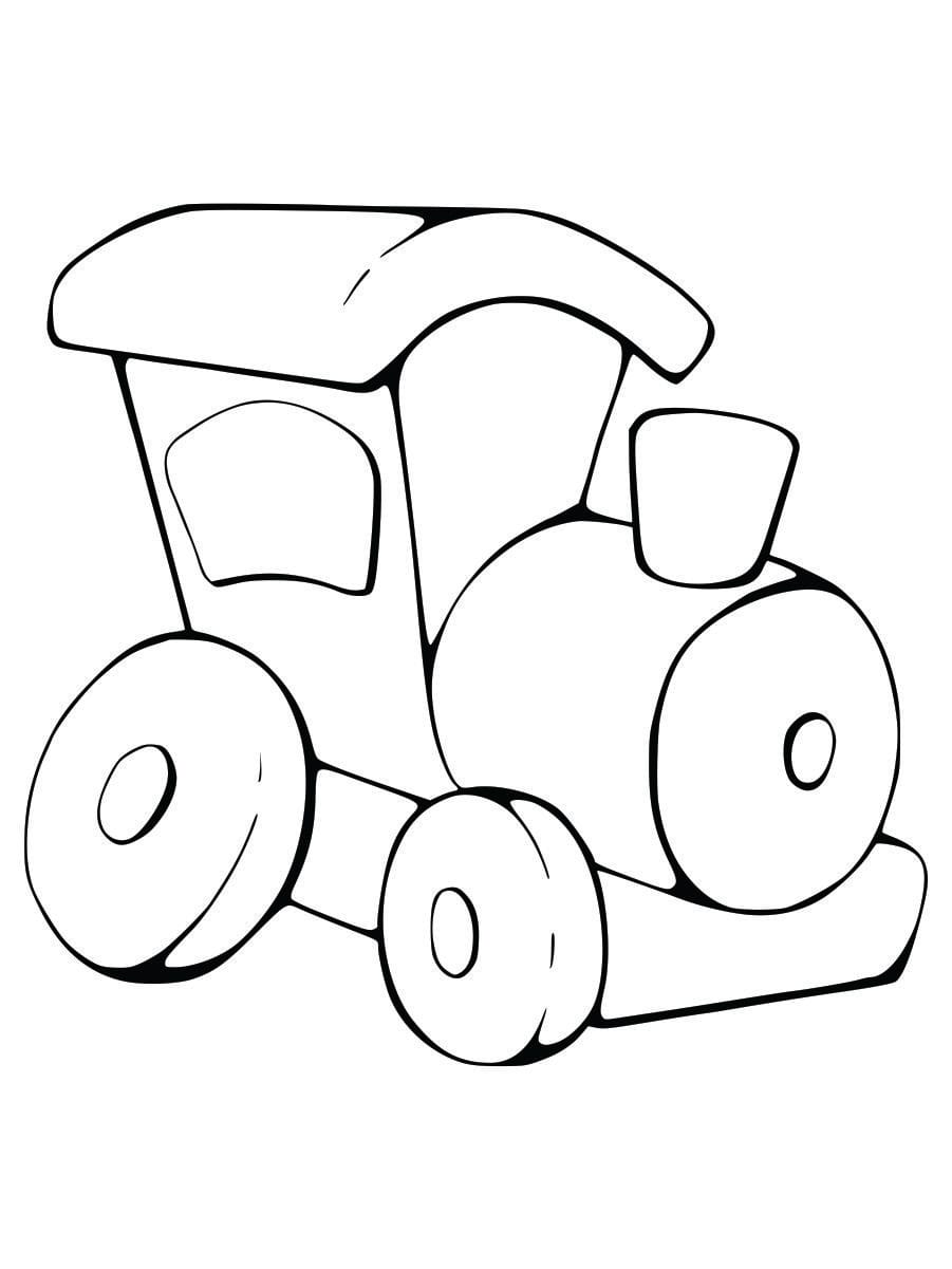 Simple train coloring page for kids