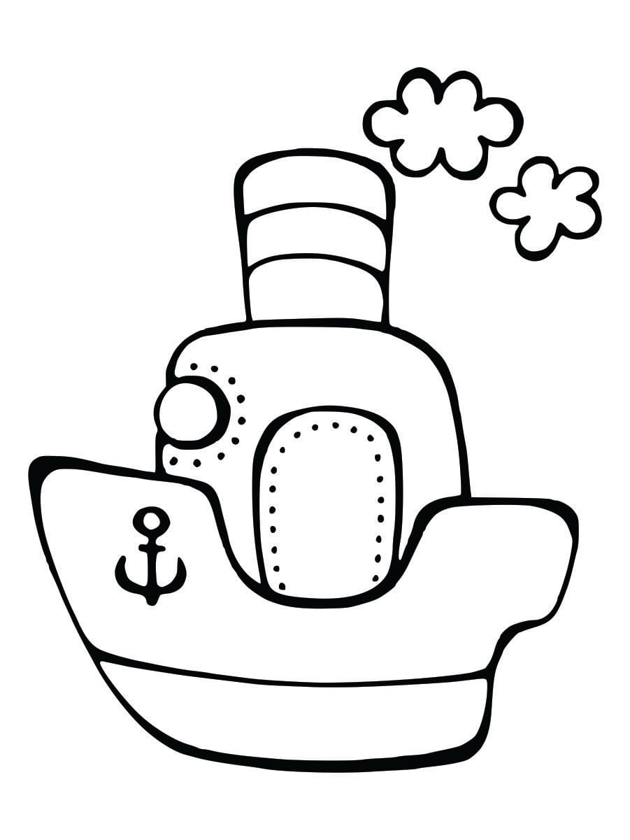 Simple ship coloring page for kids