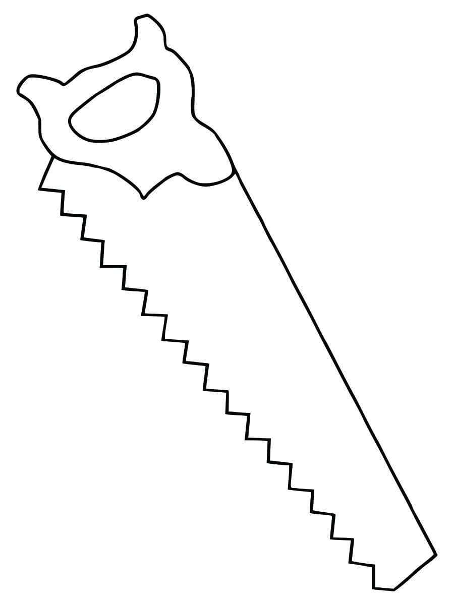 Simple saw coloring page for kids