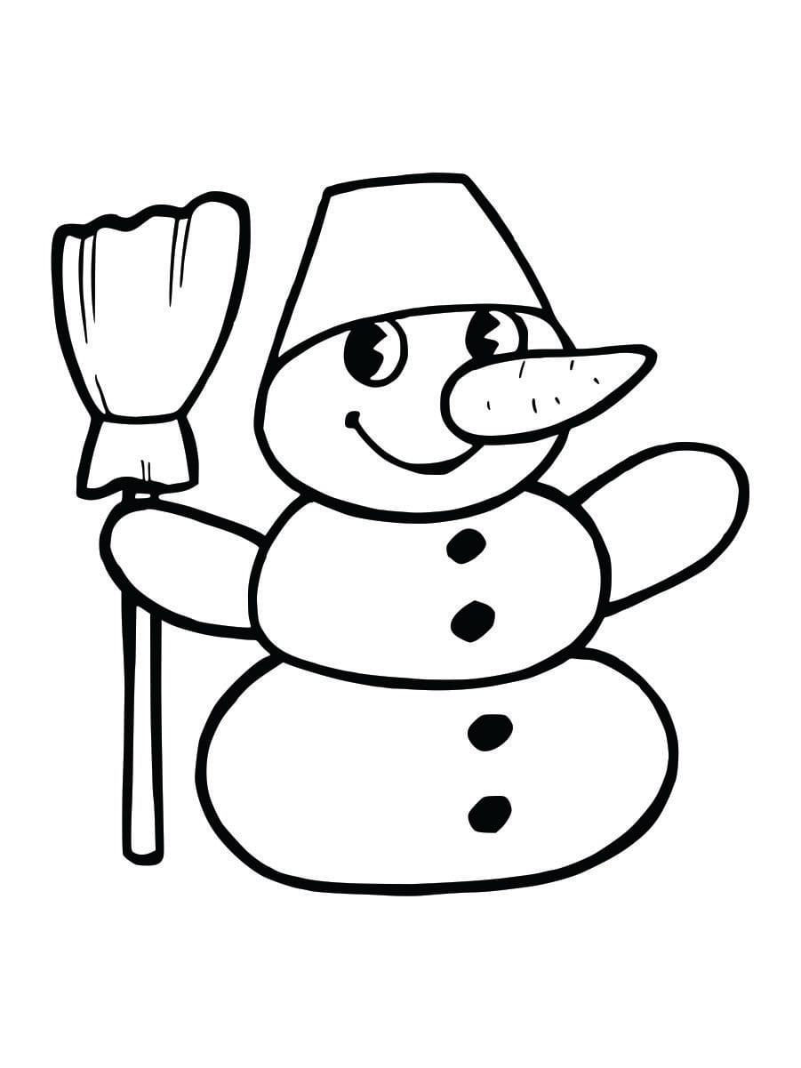 Simple snowman coloring page for kids