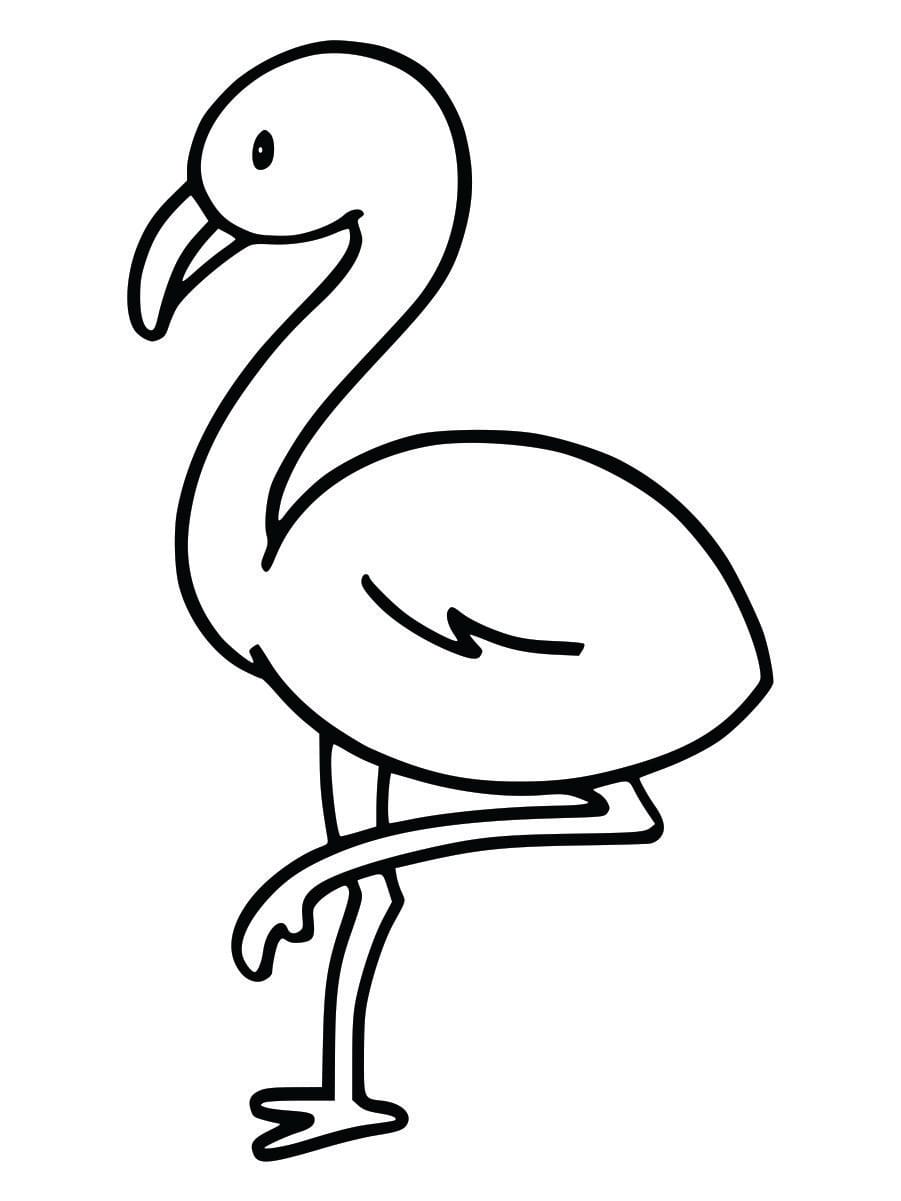 Simple heron coloring page for kids