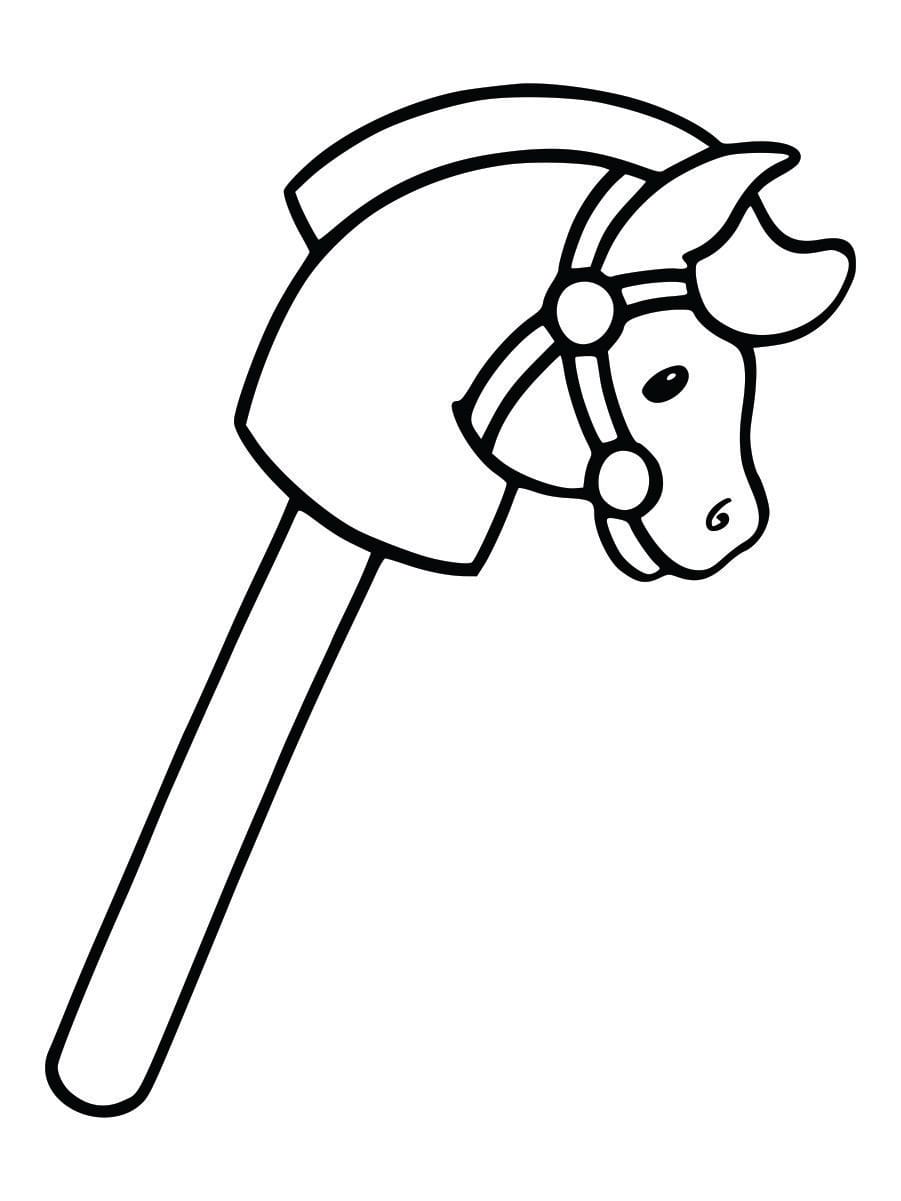 Simple hobby horse coloring page for kids