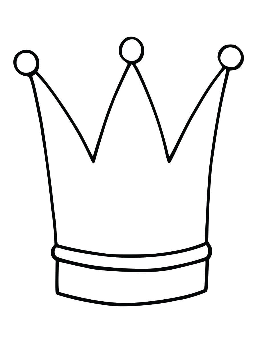 Simple crown coloring page for kids