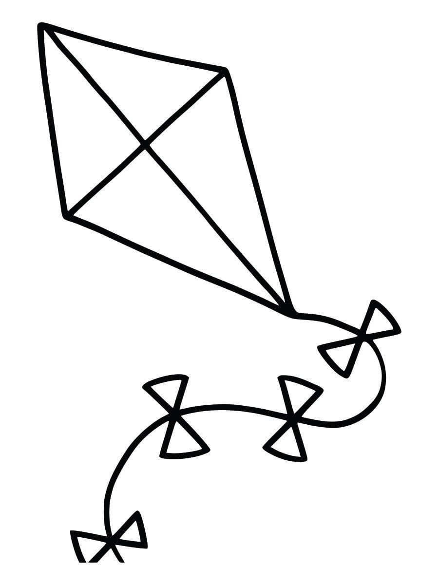 Coloring page of a kite for kids