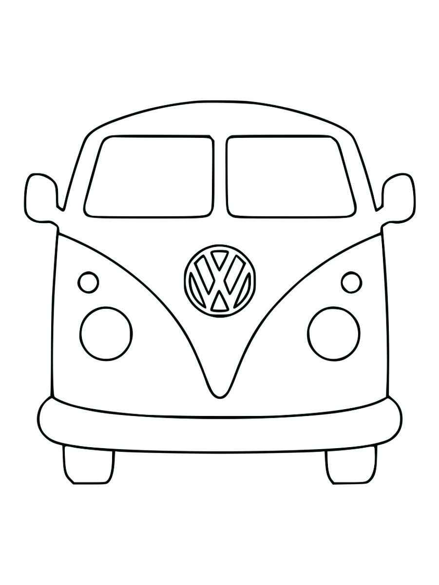 Front view of the Kombi coloring page.