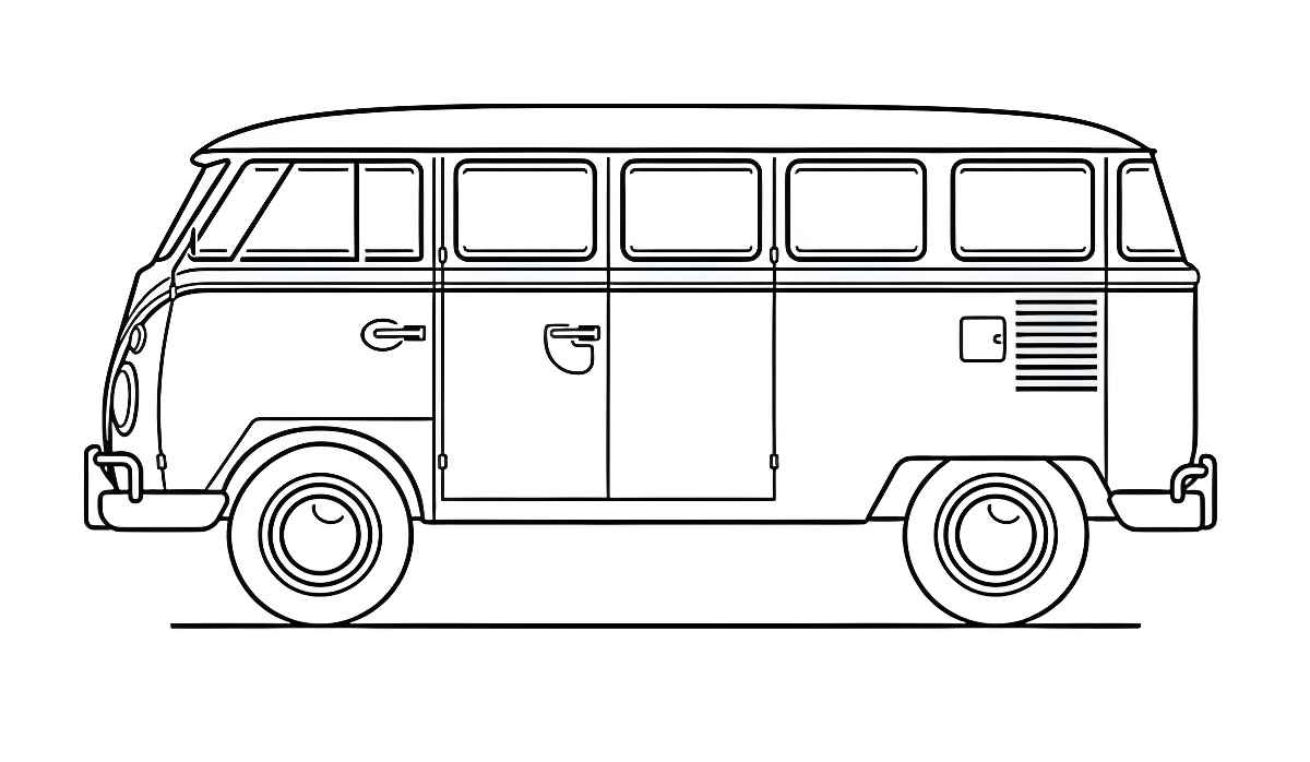 Kombi with an easy-to-color outline.