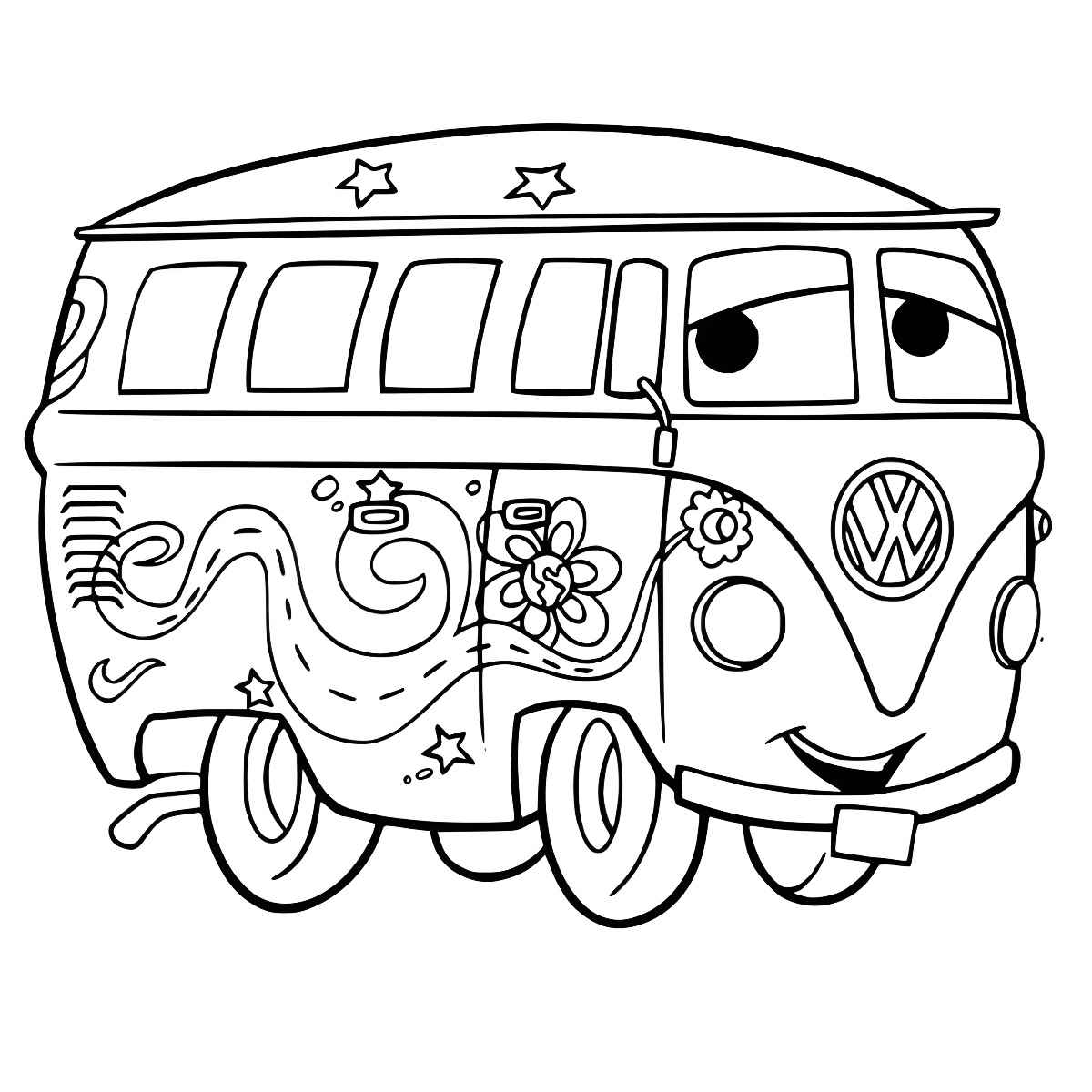 Kombi caricature coloring page.