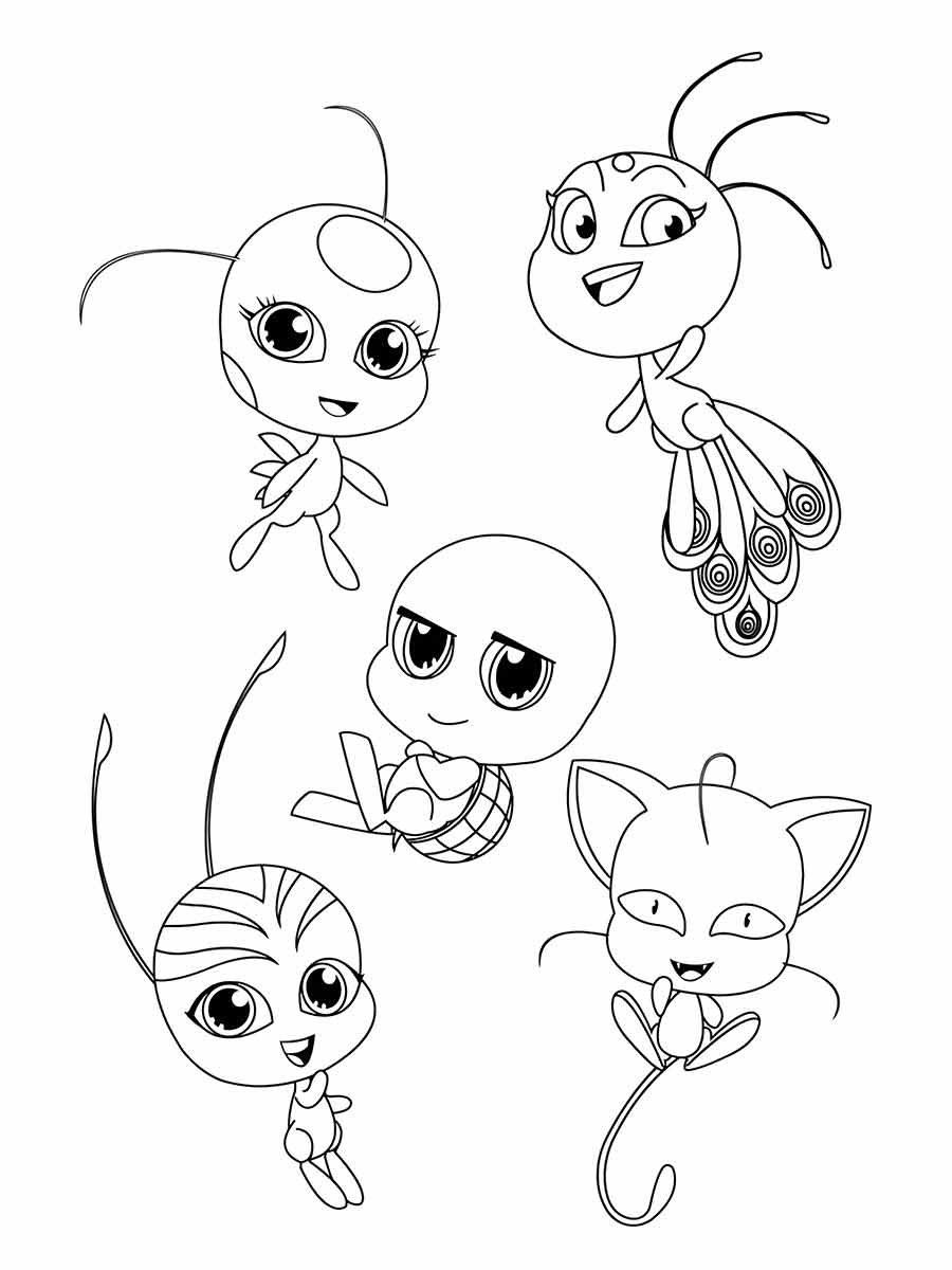 Coloring page of Kwamis from Ladybug.