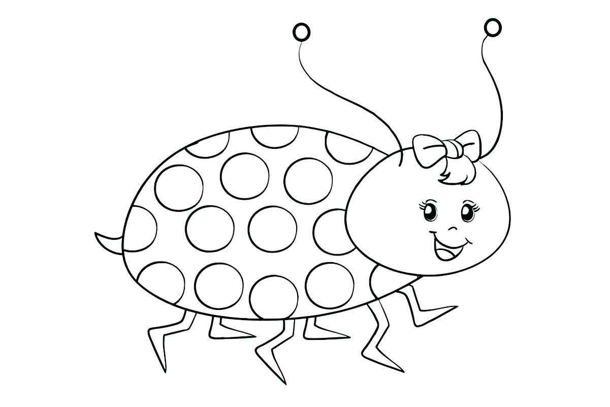 Ladybug coloring page, number 2.