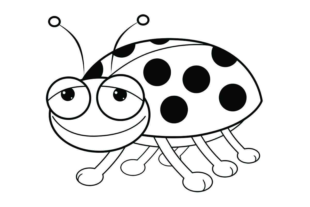 Ladybug coloring page to color and paint.