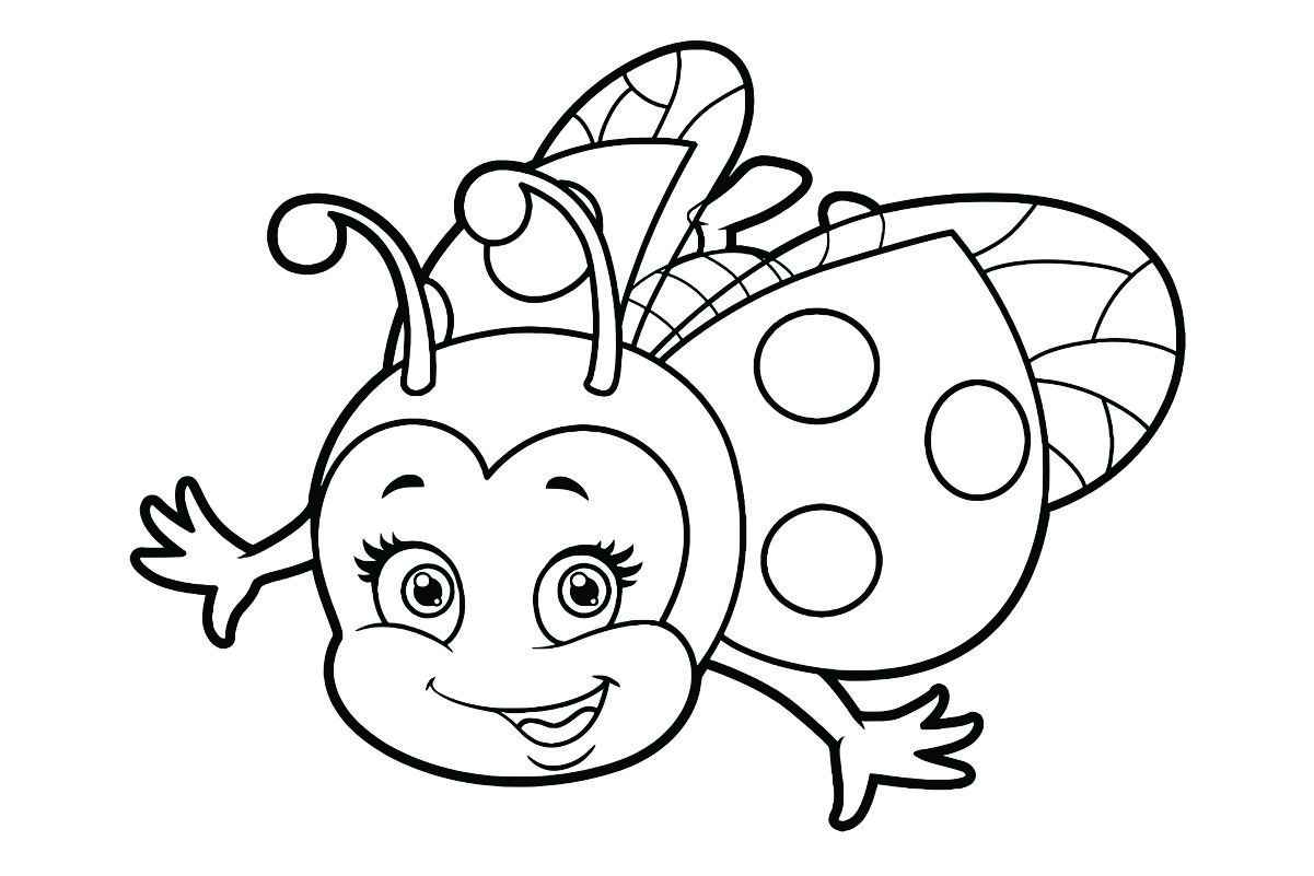 Happy ladybug coloring page, version 2.