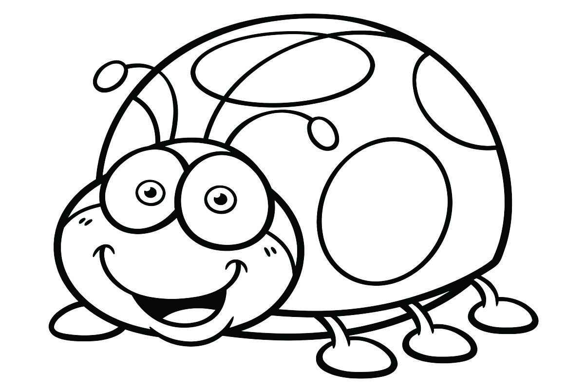 Happy ladybug coloring page.