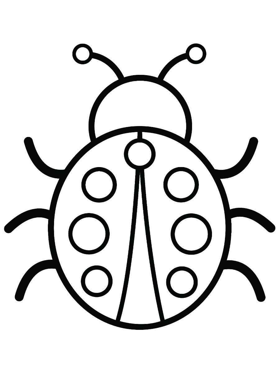 Ladybug coloring page for kids, version 2.