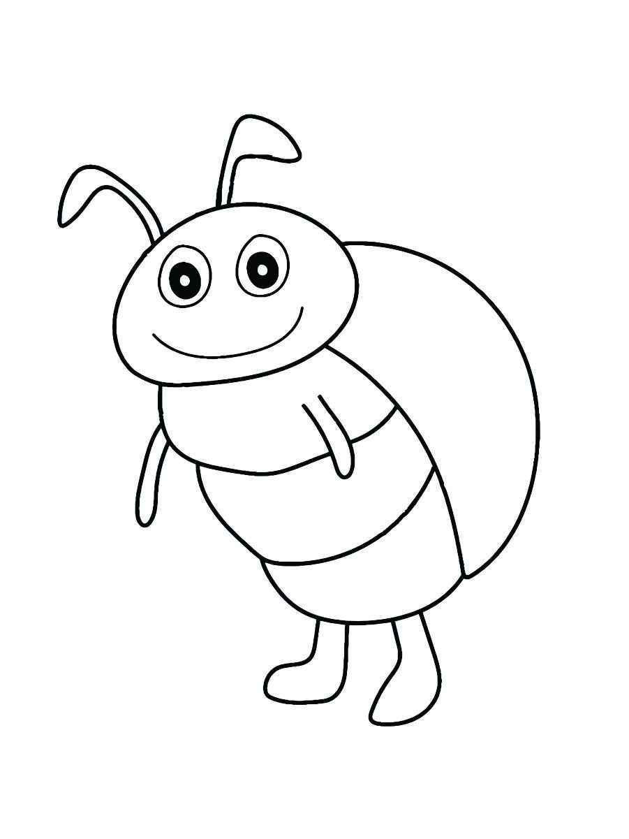 Ladybug coloring page for preschool kids.