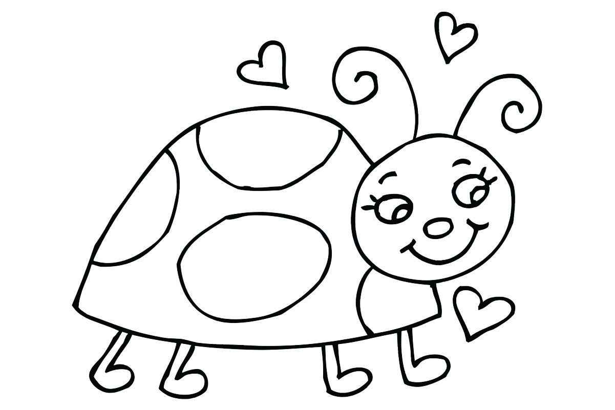 Ladybug coloring page showing a ladybug in love.