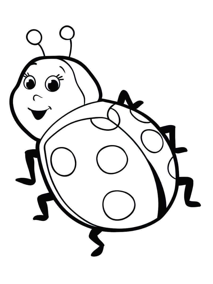 Ladybug coloring page to paint, number 3.