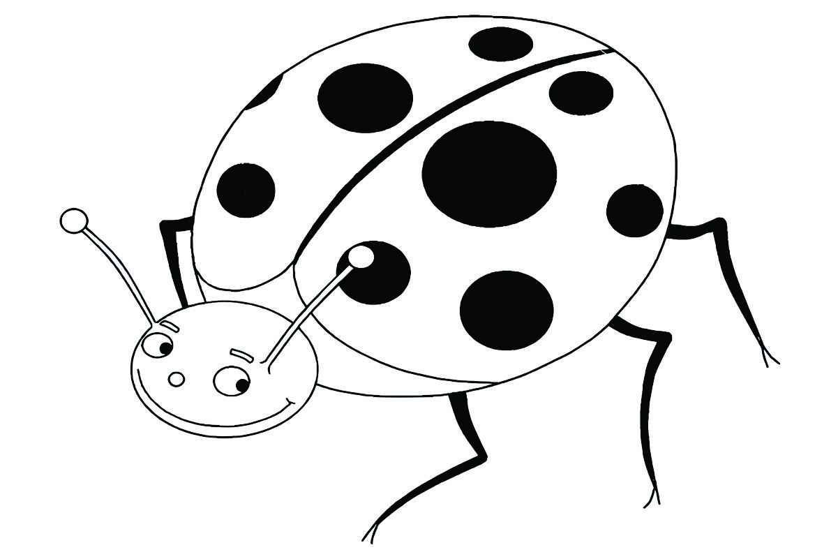 Ladybug coloring page to paint, number 4.