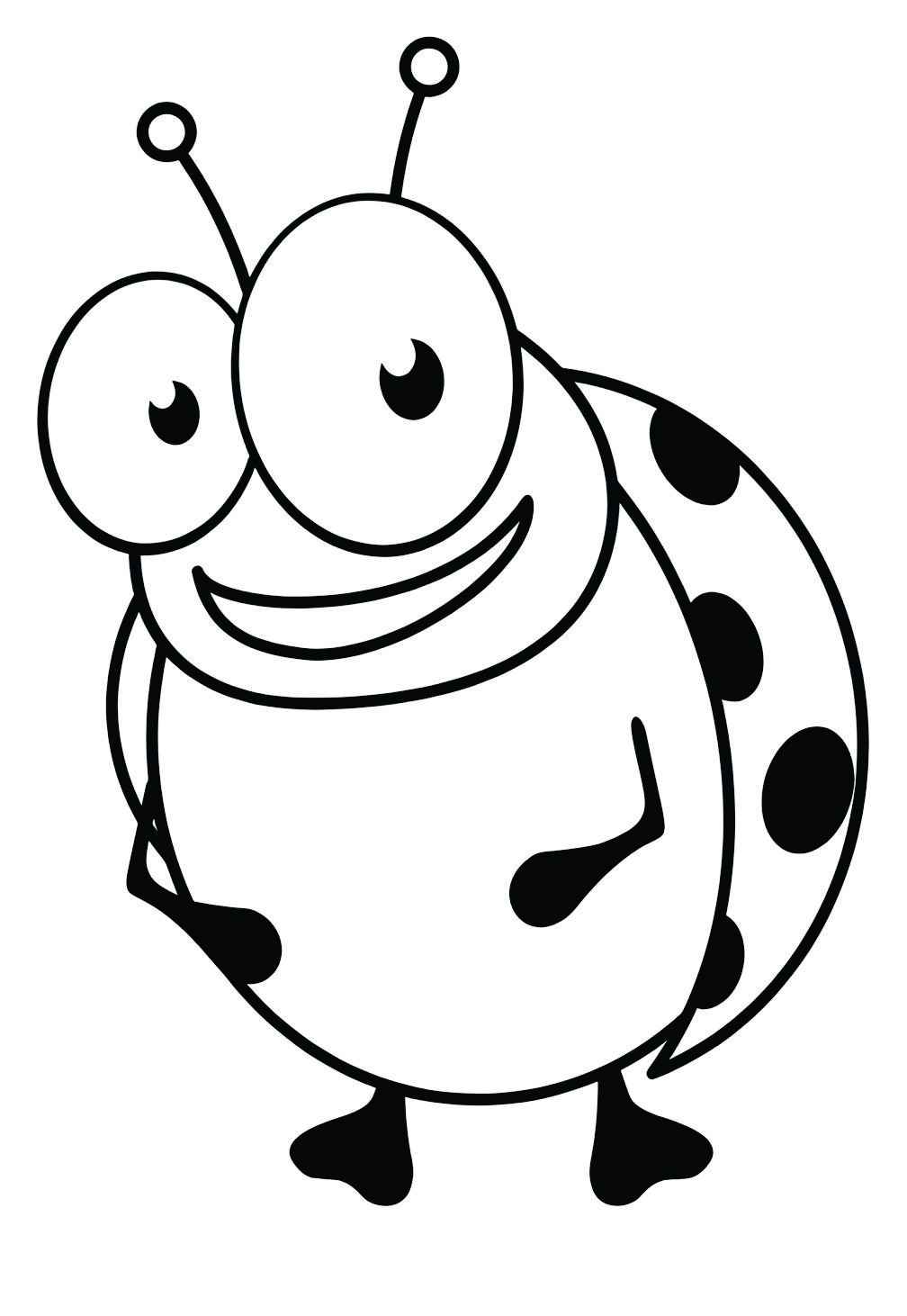 Ladybug coloring page to print and color.