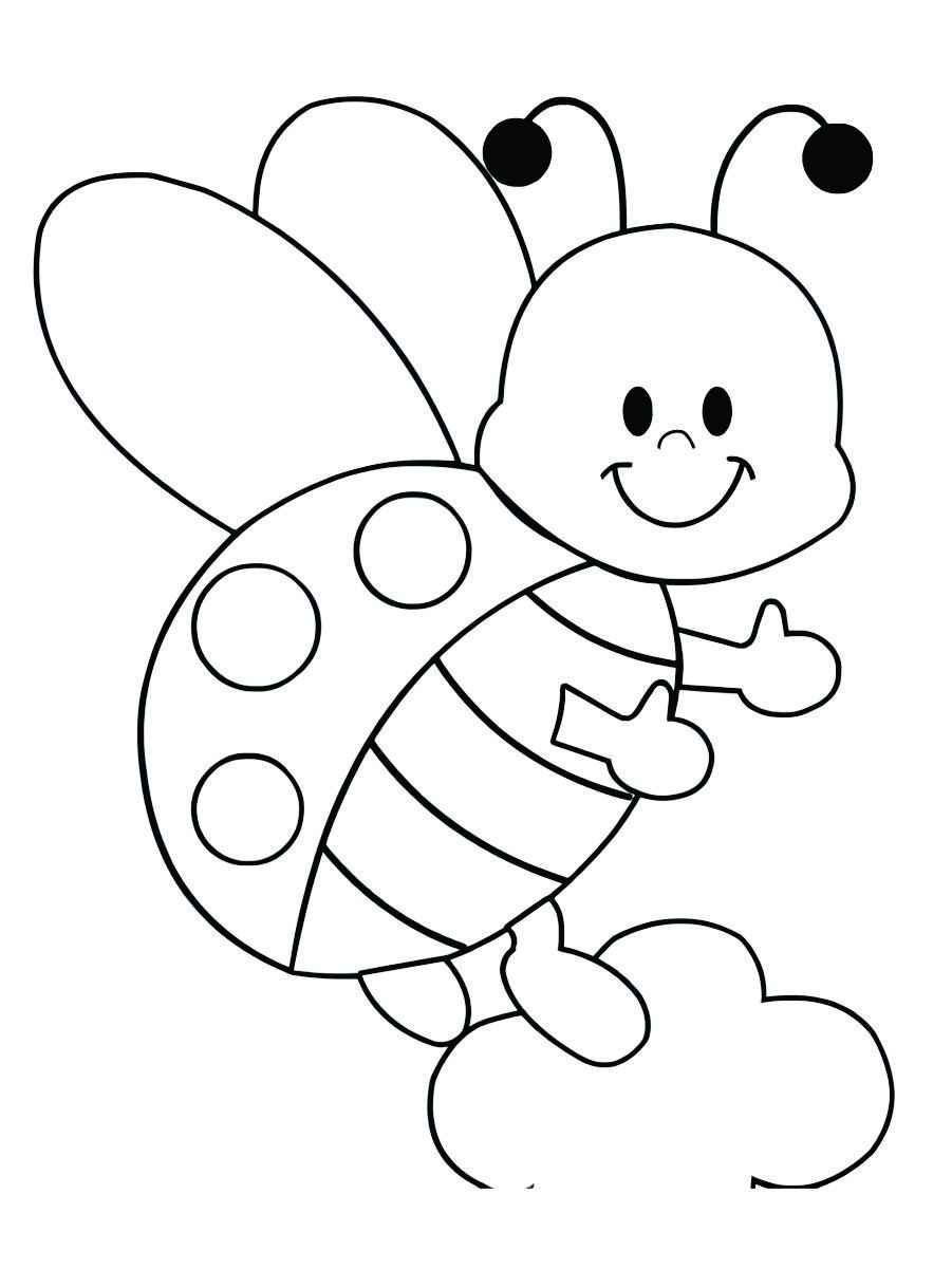 Basic ladybug coloring page.