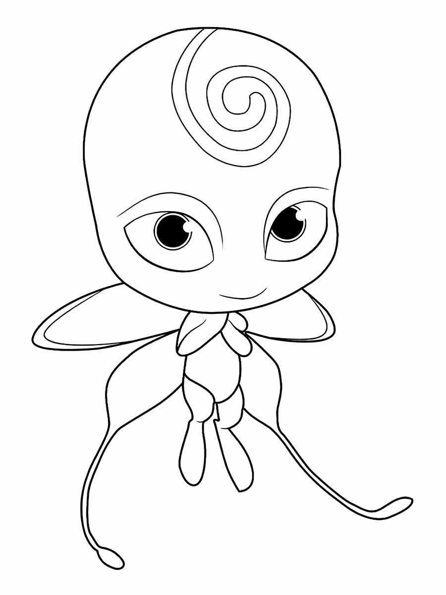 Coloring page of Ladybug's mascot.