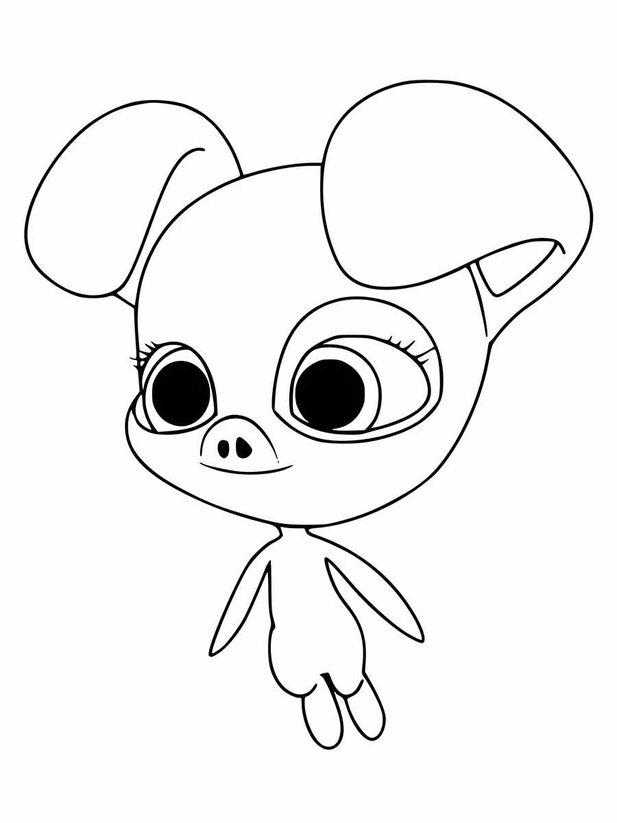 Coloring page of Ladybug's mascot.