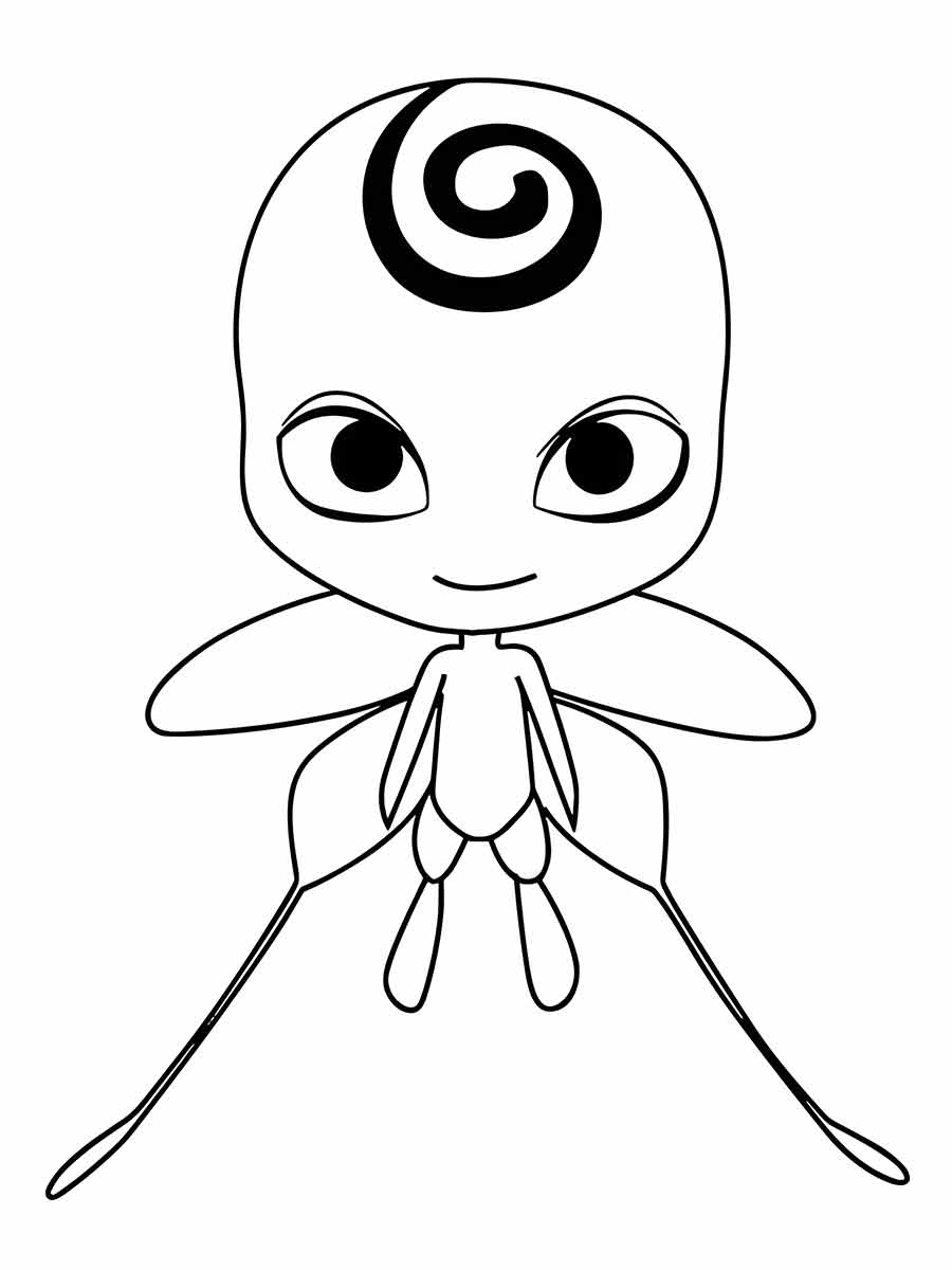 Coloring page of Ladybug's mascot.