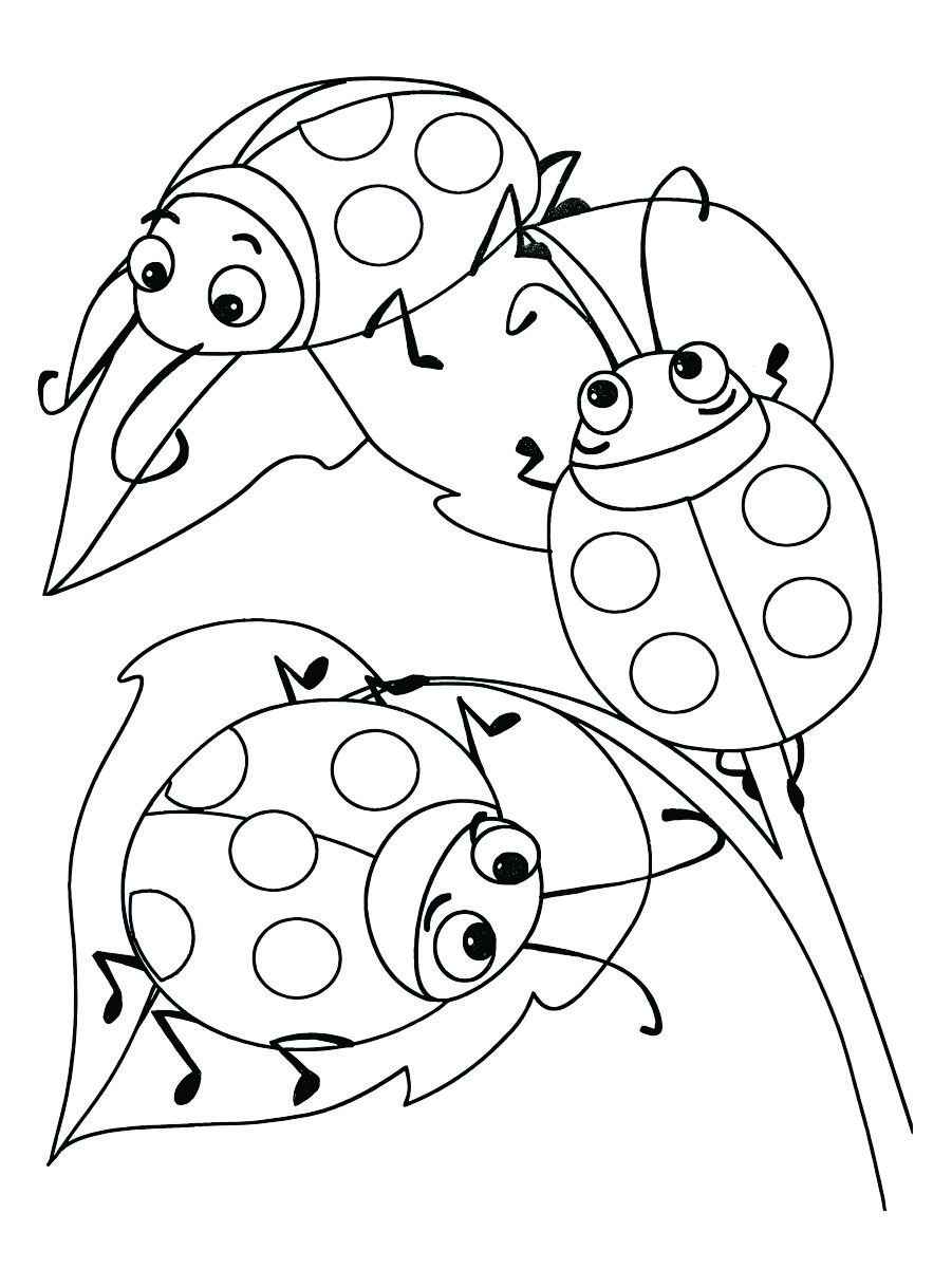 Coloring page of multiple ladybugs, number 34.