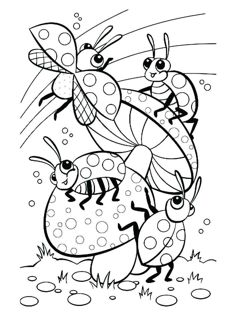 Multiple ladybugs coloring page, number 37.