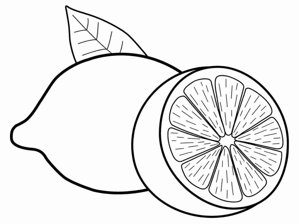 lemon coloring page