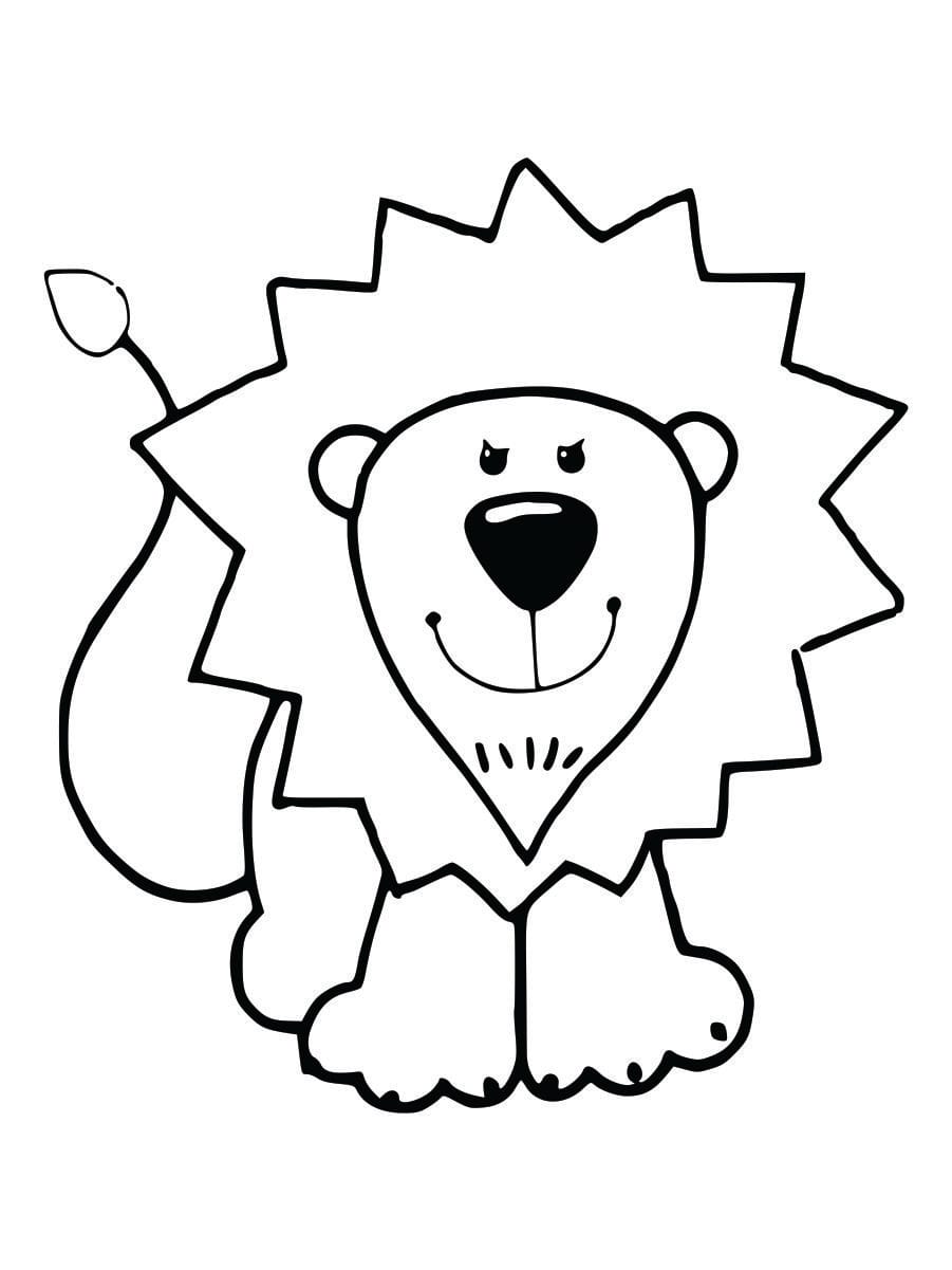 Coloring page of a lion for kids