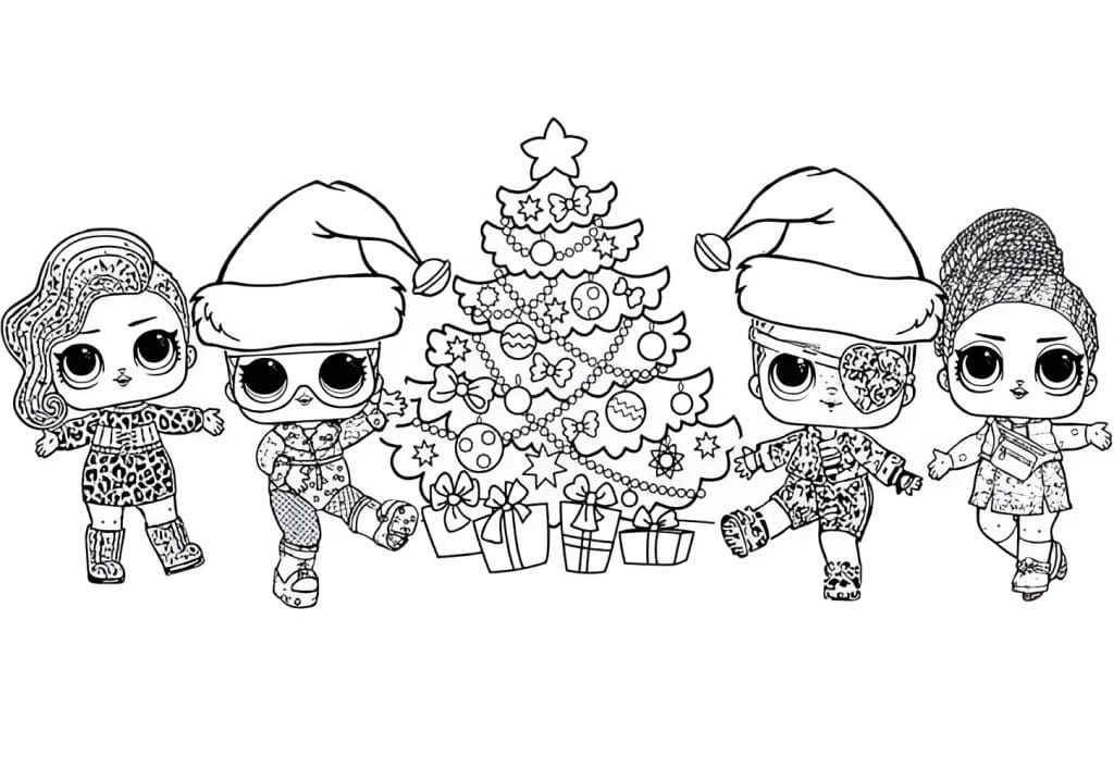 LOL Christmas Doll coloring page.