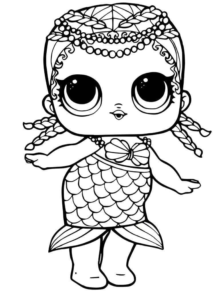 LOL Mermaid Doll coloring page.