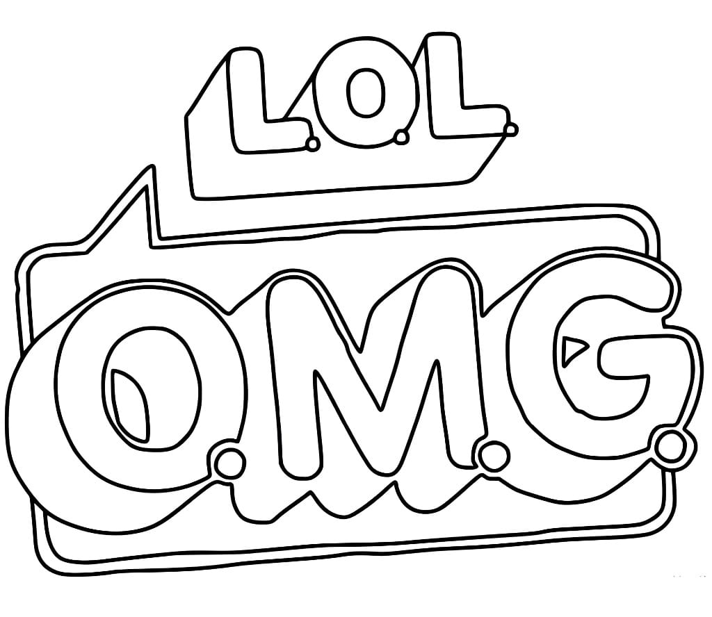 LOL OMG Logo coloring page.