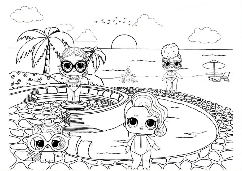 LOL Vacation Doll coloring page.