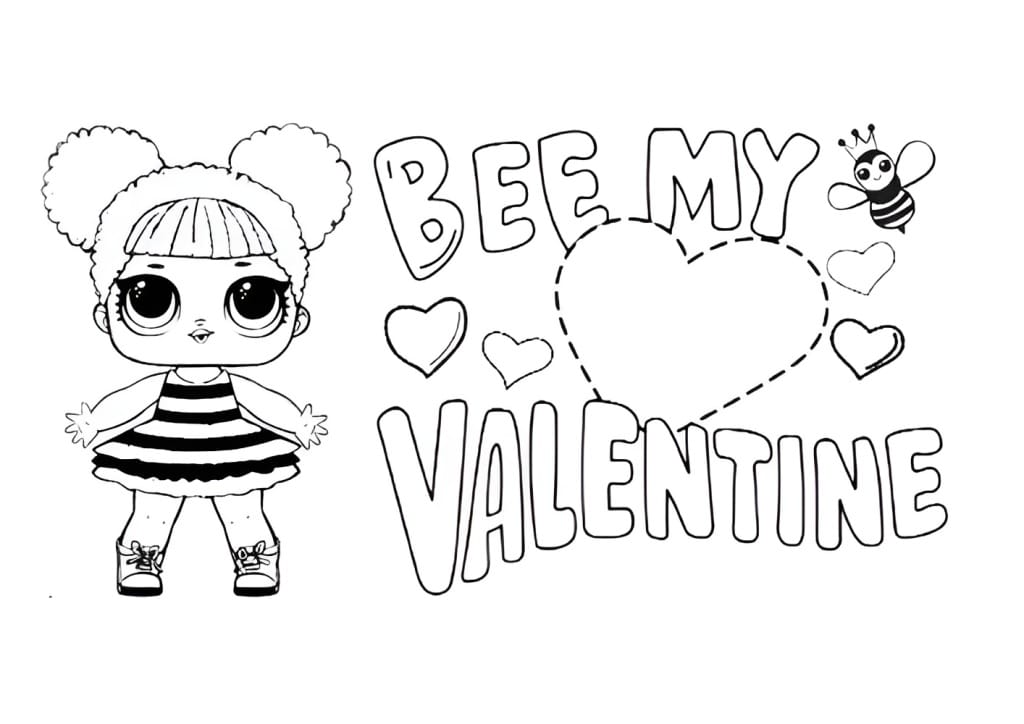 LOL Valentines Day Doll coloring page.