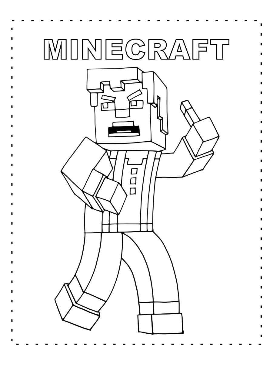 Minecraft characters coloring page