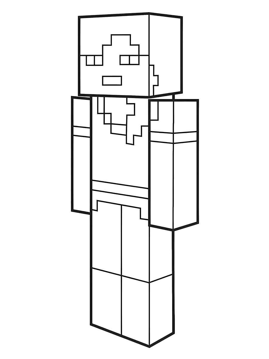 Minecraft coloring page print 1