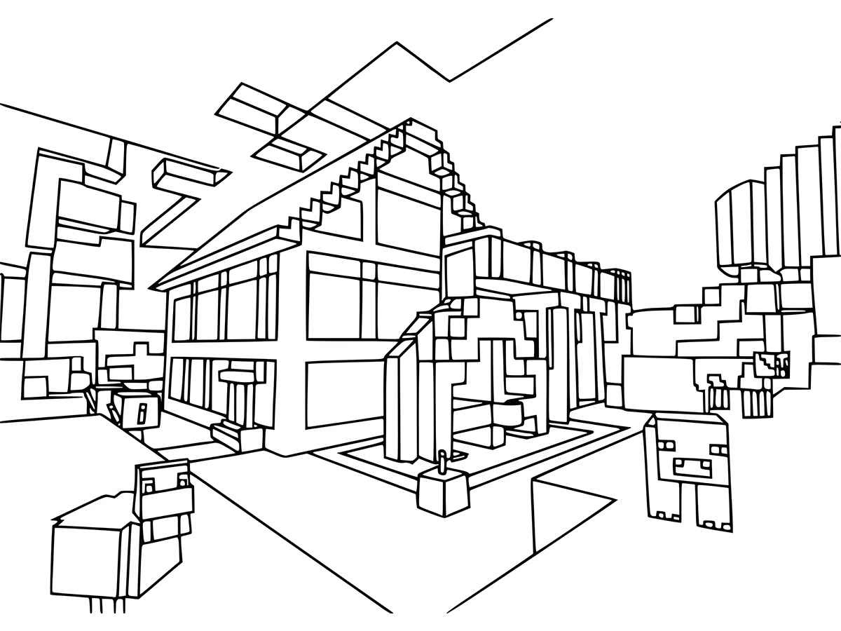 Minecraft coloring page printable 124